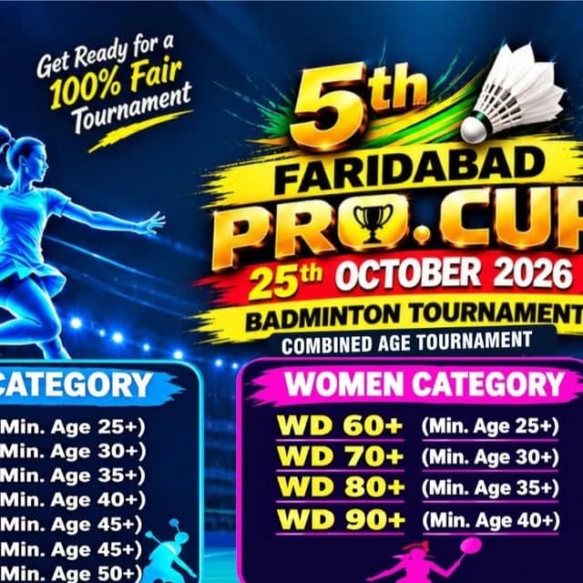 5th Faridabad Pro.Cup Badminton Tournament