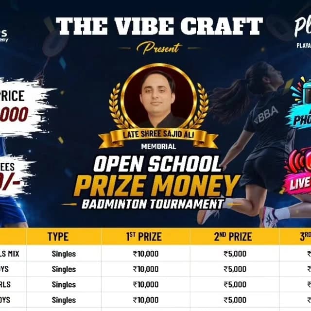 Late Shree Sajid Ali Memorial Open School Prize Money Badminton Tournament