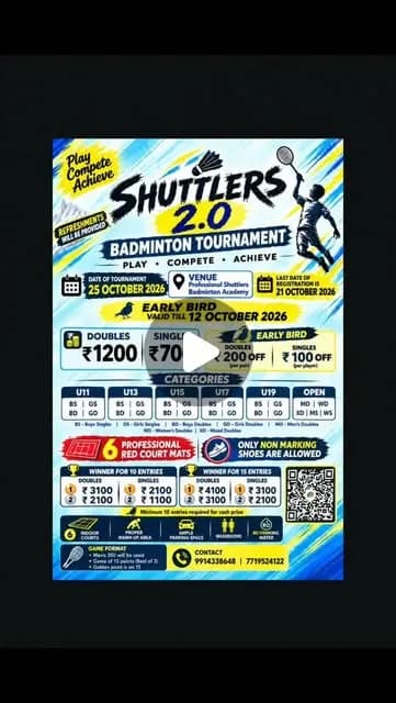 SHUTTLERS 2.0 BADMINTON TOURNAMENT