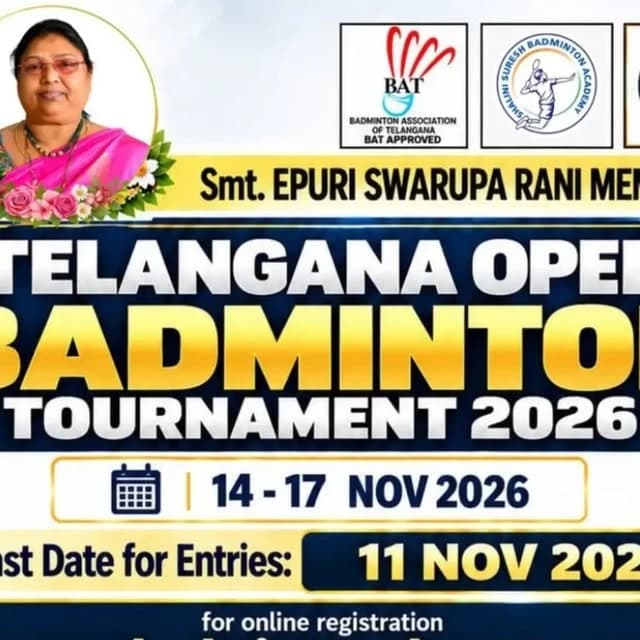 Smt. EPURI SWARUPA RANI MEMORIAL TELANGANA OPEN BADMINTON TOURNAMENT 2026