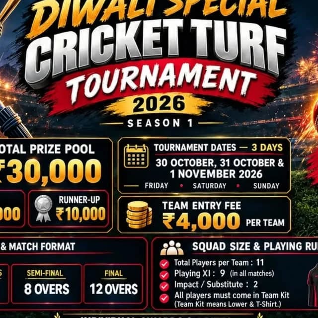 Diwali Special Cricket Turf Tournament 2026 Season 1
