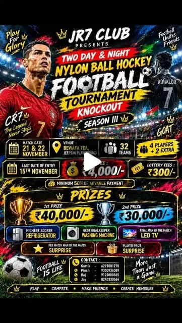 JR7 Club Two Day & Night Nylon Ball Football Tournament Season III