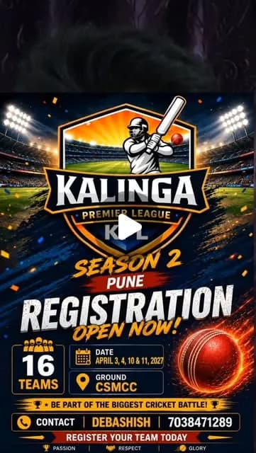 Kalinga Premier League KPL Season 2 Pune