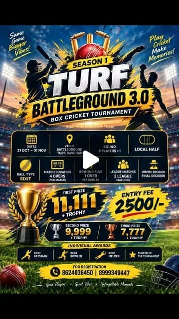 Turf Battleground 3.0 Box Cricket Tournament Season 1
