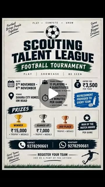 Scouting Talent League Football Tournament